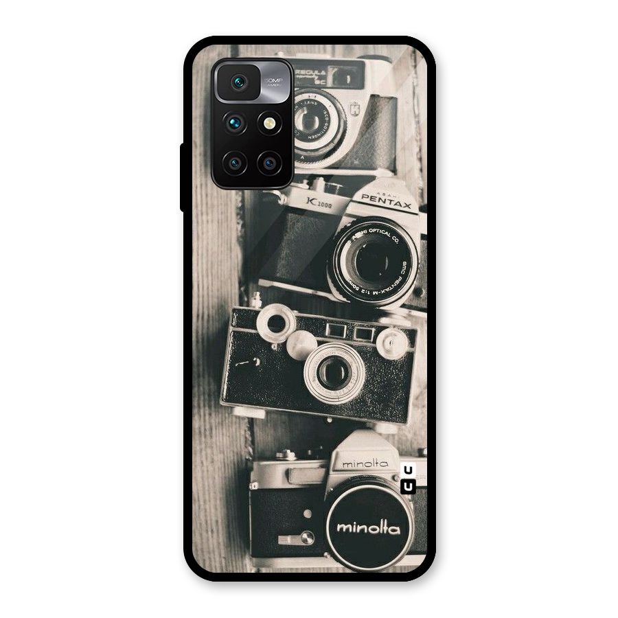 Vintage Style Shutter Glass Back Case for Redmi 10 Prime