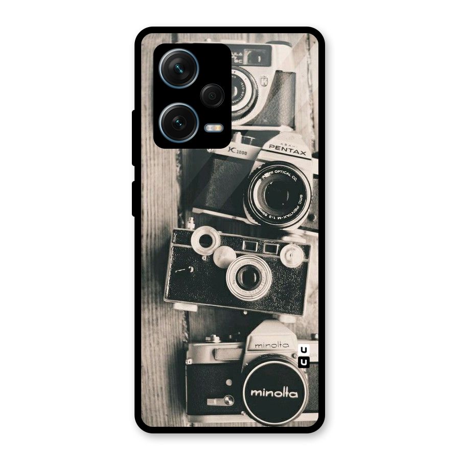 Vintage Style Shutter Glass Back Case for Redmi Note 12 Pro Plus 5G