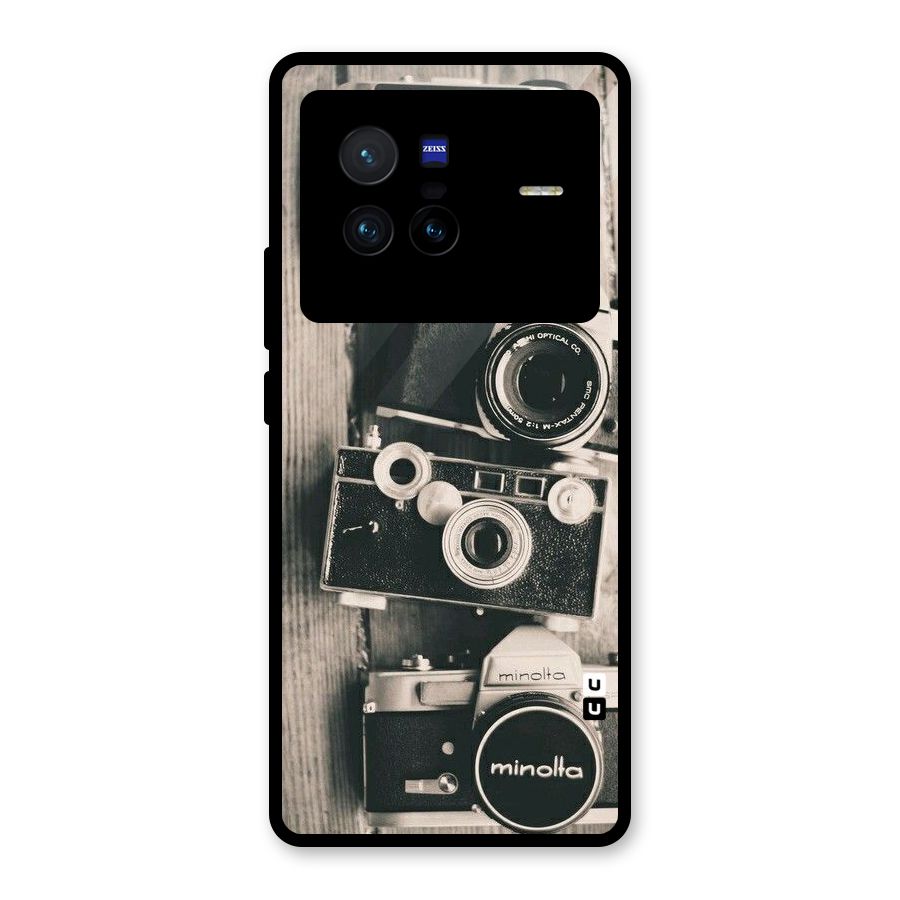 Vintage Style Shutter Glass Back Case for Vivo X80