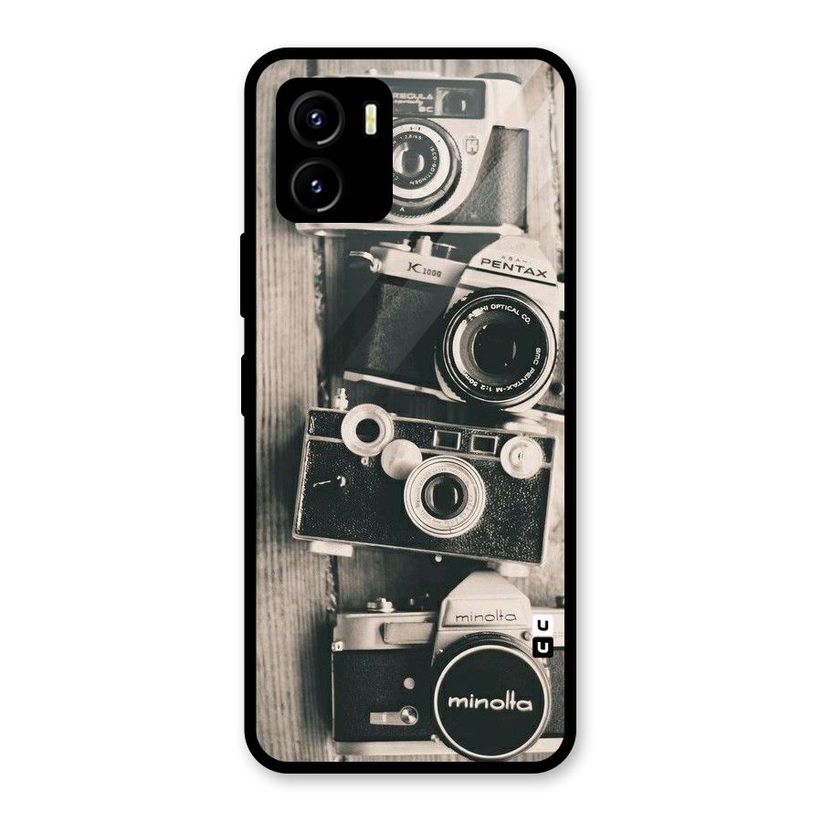 Vintage Style Shutter Glass Back Case for Vivo Y15s