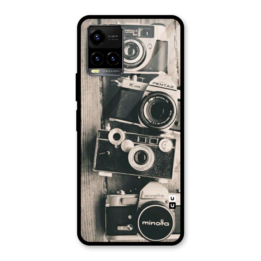 Vintage Style Shutter Glass Back Case for Vivo Y21G