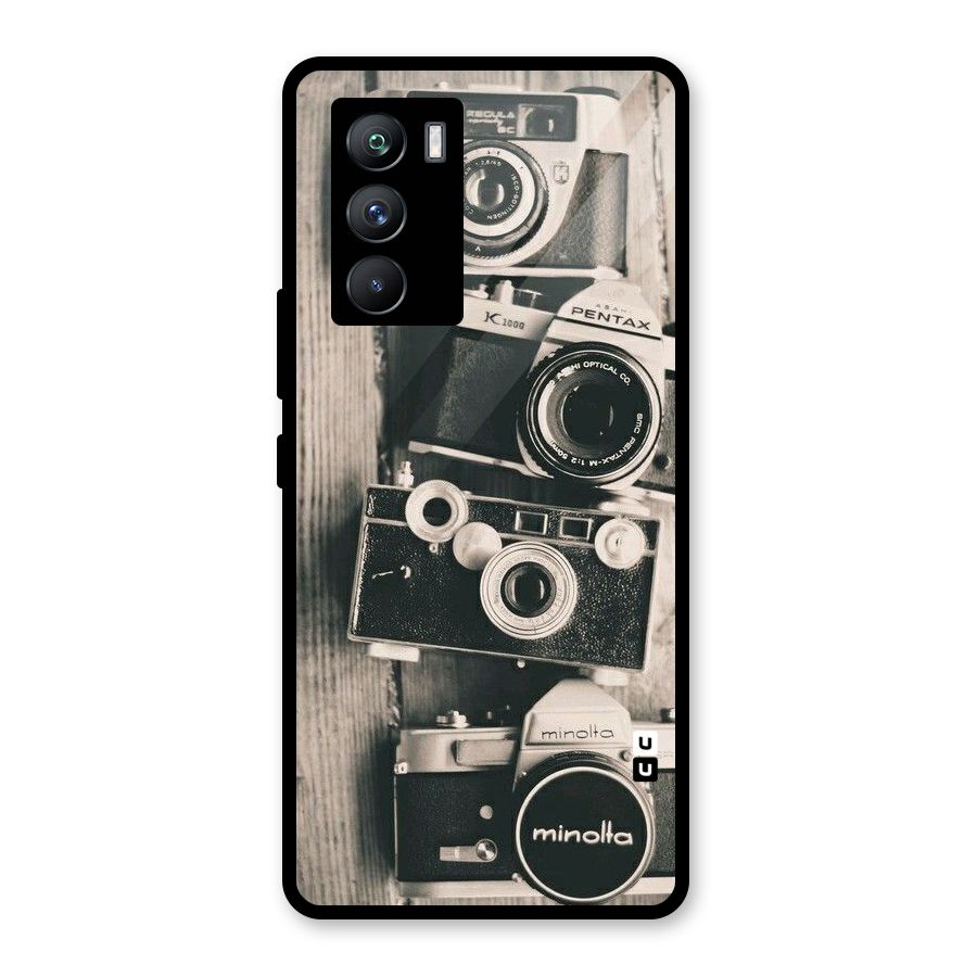 Vintage Style Shutter Glass Back Case for Vivo iQOO 9 SE
