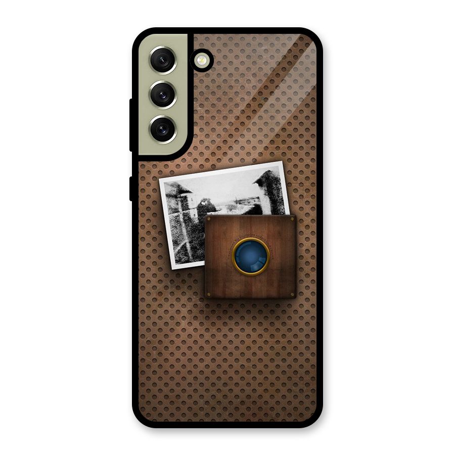 Vintage Wood Camera Glass Back Case for Galaxy S21 FE 5G