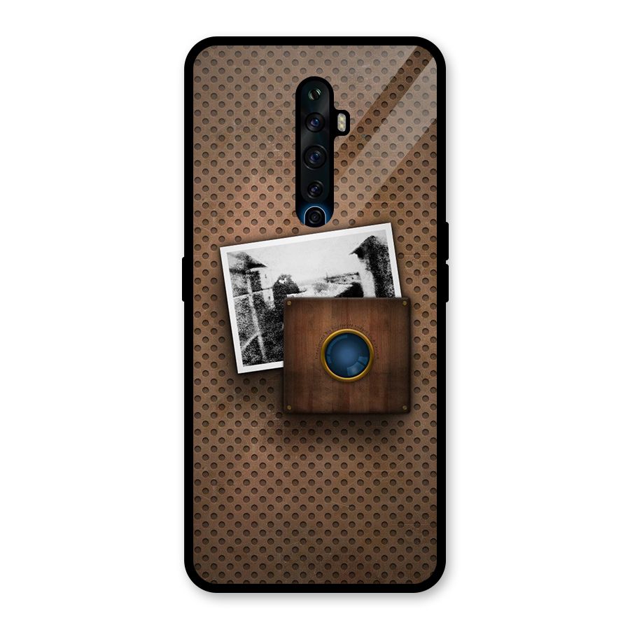 Vintage Wood Camera Glass Back Case for Oppo Reno2 F