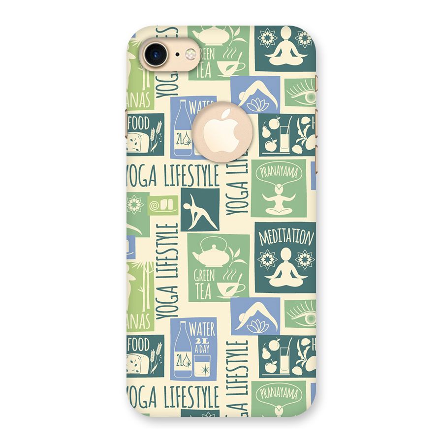 Vintage Yoga Lifestyle Back Case for iPhone 7 Logo Cut