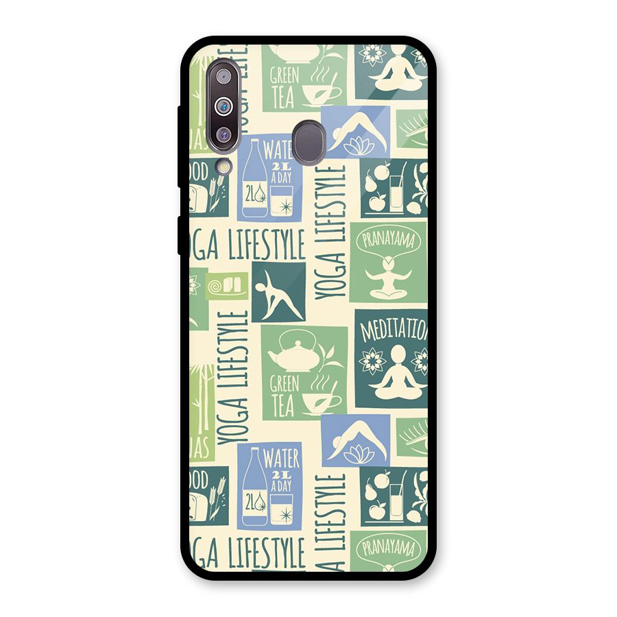 Vintage Yoga Lifestyle Glass Back Case for Galaxy M30