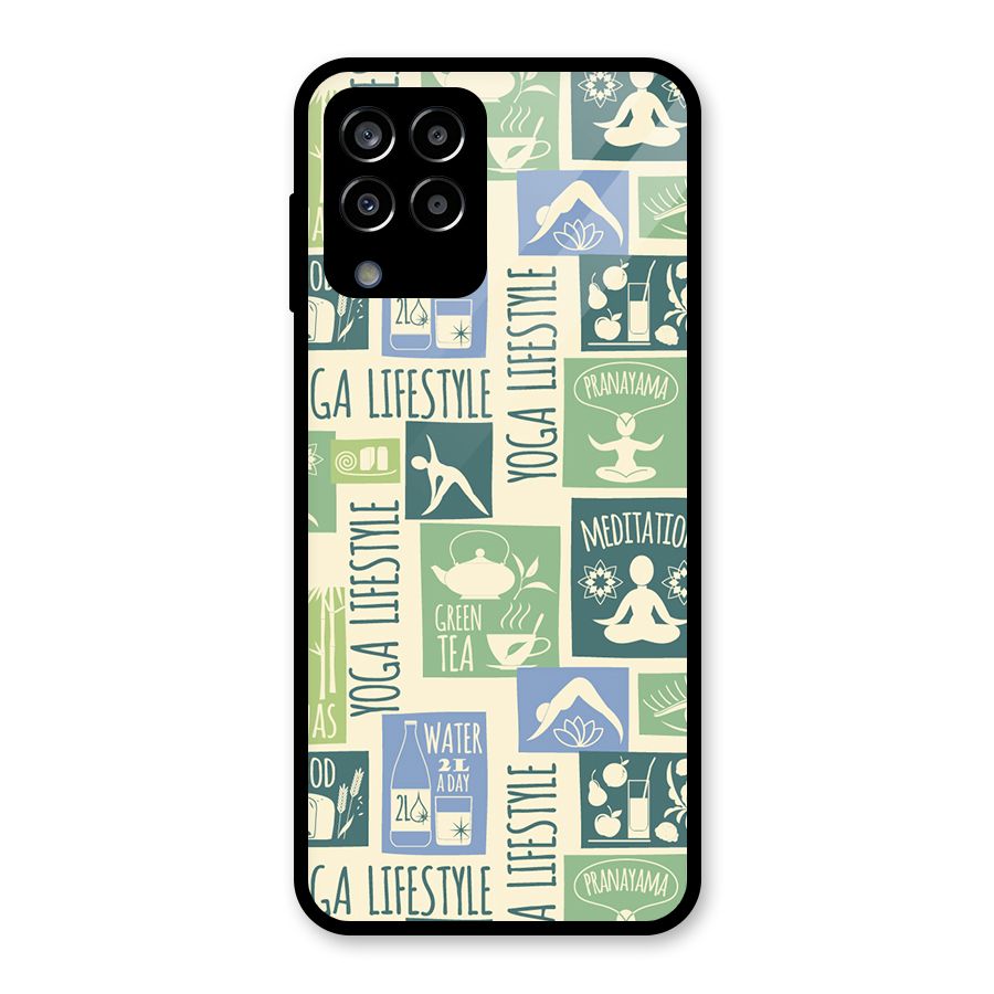 Vintage Yoga Lifestyle Glass Back Case for Galaxy M33