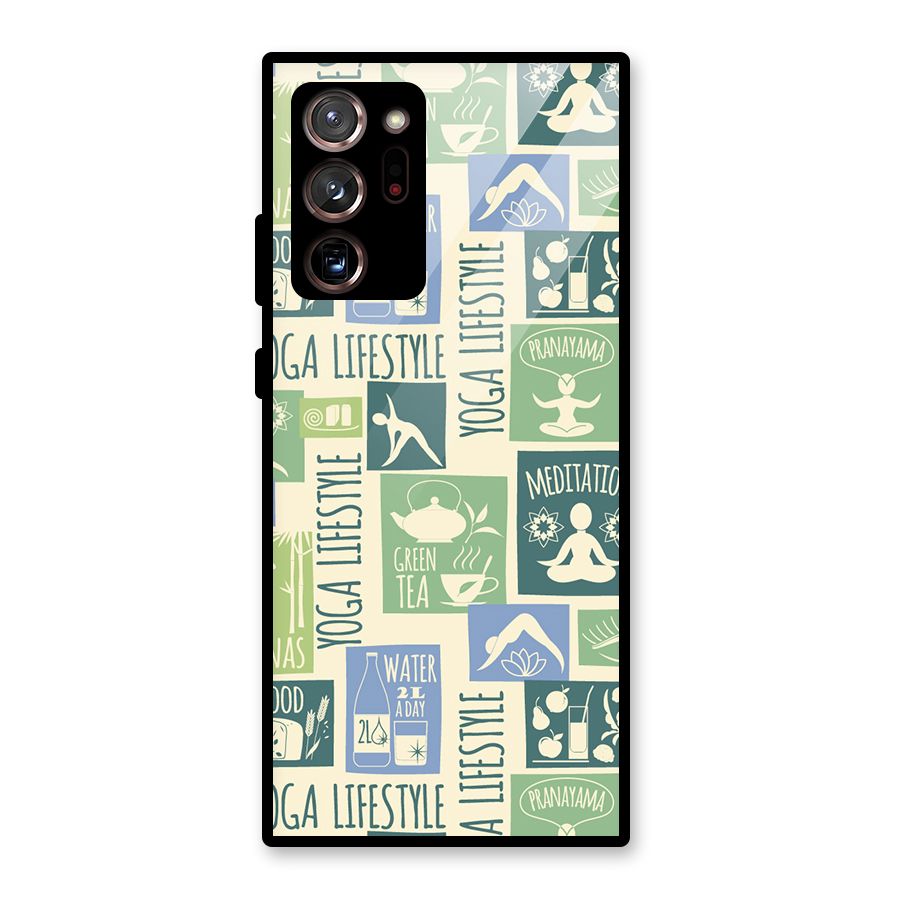 Vintage Yoga Lifestyle Glass Back Case for Galaxy Note 20 Ultra 5G