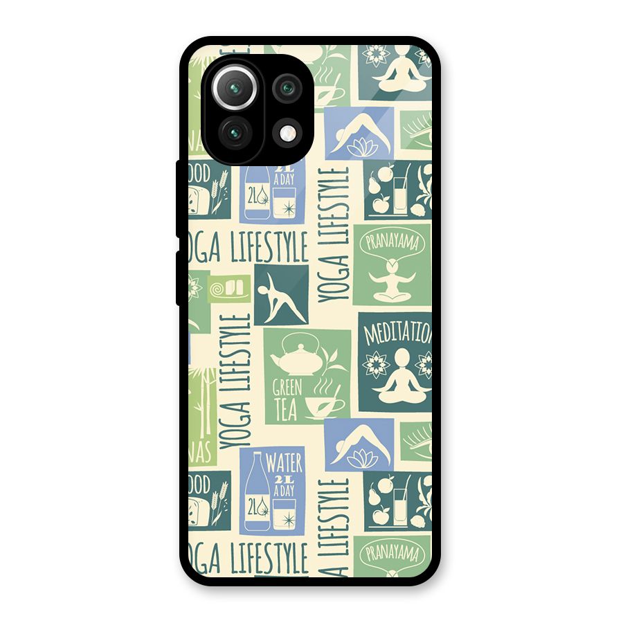 Vintage Yoga Lifestyle Glass Back Case for Mi 11 Lite NE 5G
