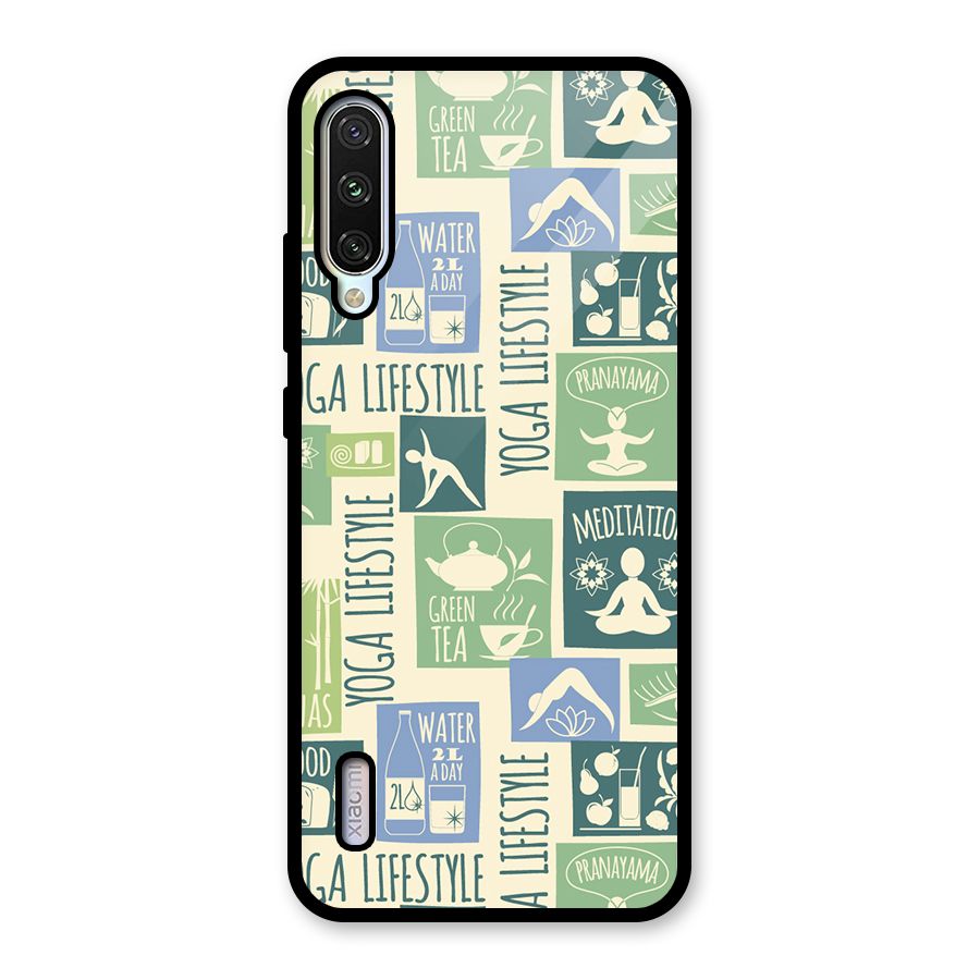 Vintage Yoga Lifestyle Glass Back Case for Mi A3