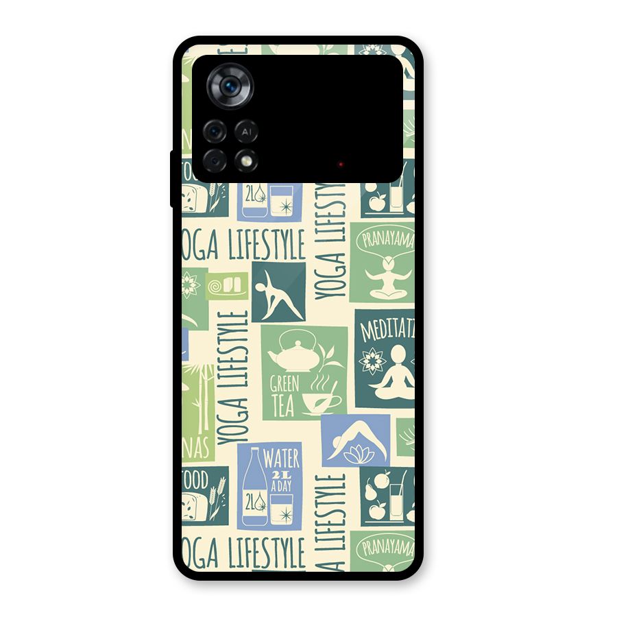 Vintage Yoga Lifestyle Glass Back Case for Poco X4 Pro 5G