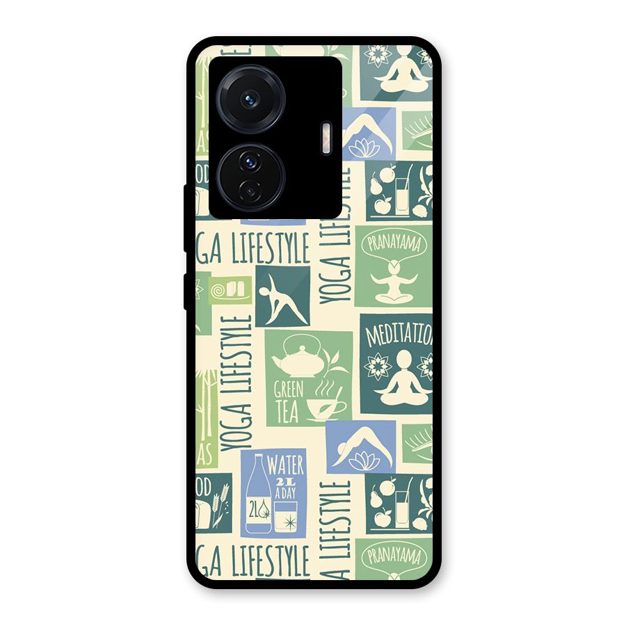 Vintage Yoga Lifestyle Glass Back Case for Vivo iQOO Z6 Pro