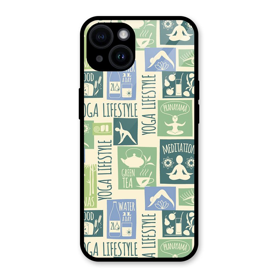 Vintage Yoga Lifestyle Glass Back Case for iPhone 14