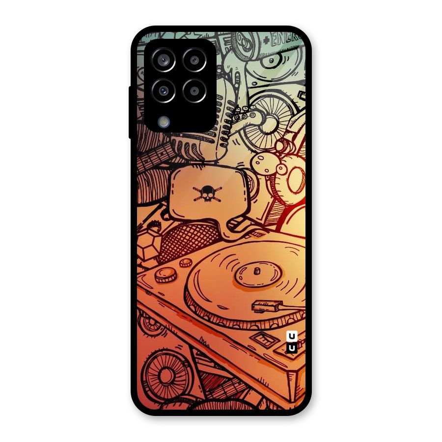 Vinyl Design Glass Back Case for Galaxy M33