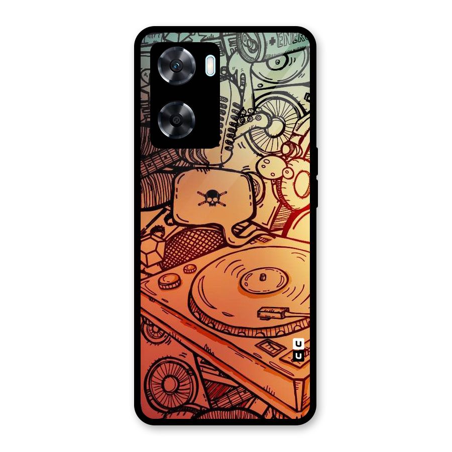 Vinyl Design Glass Back Case for Oppo A77