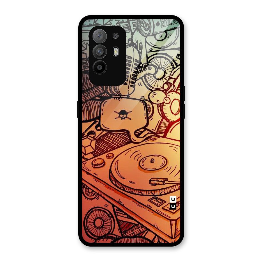 Vinyl Design Glass Back Case for Oppo F19 Pro Plus 5G