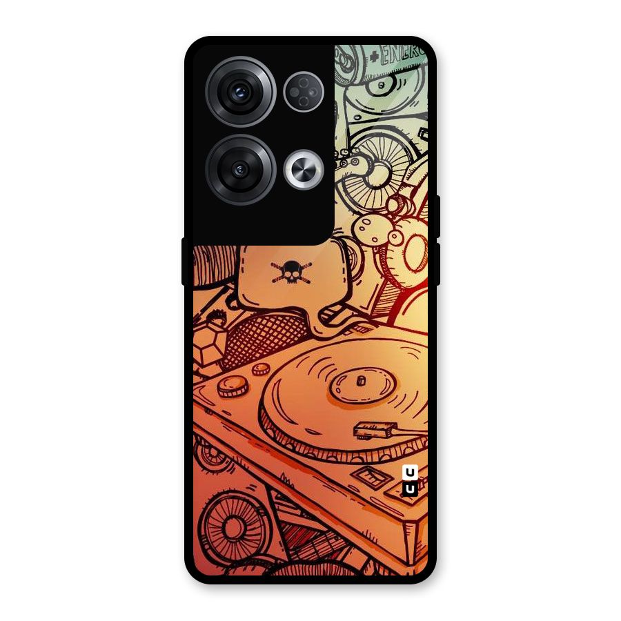 Vinyl Design Glass Back Case for Oppo Reno8 Pro 5G