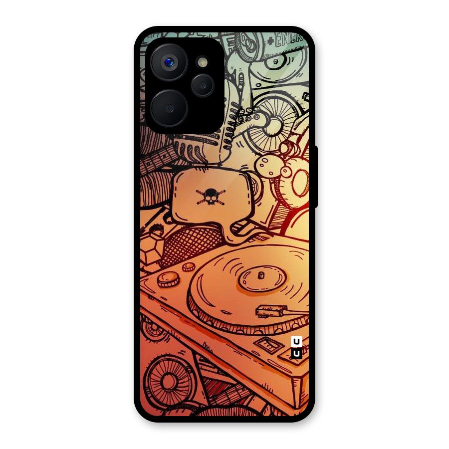 Vinyl Design Glass Back Case for Realme 9i 5G