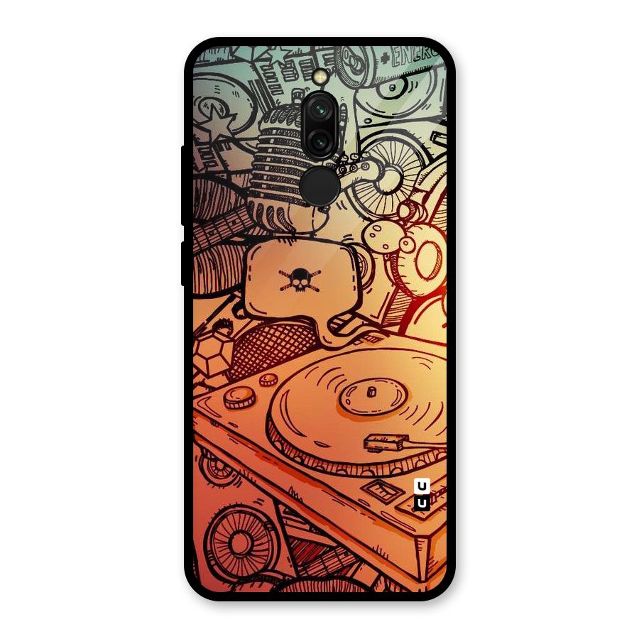 Vinyl Design Glass Back Case for Redmi 8