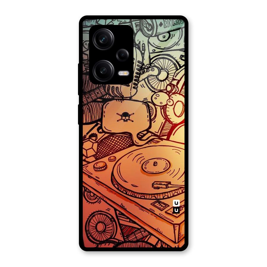 Vinyl Design Glass Back Case for Redmi Note 12 Pro