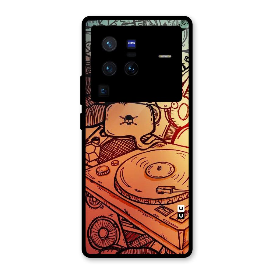 Vinyl Design Glass Back Case for Vivo X80 Pro