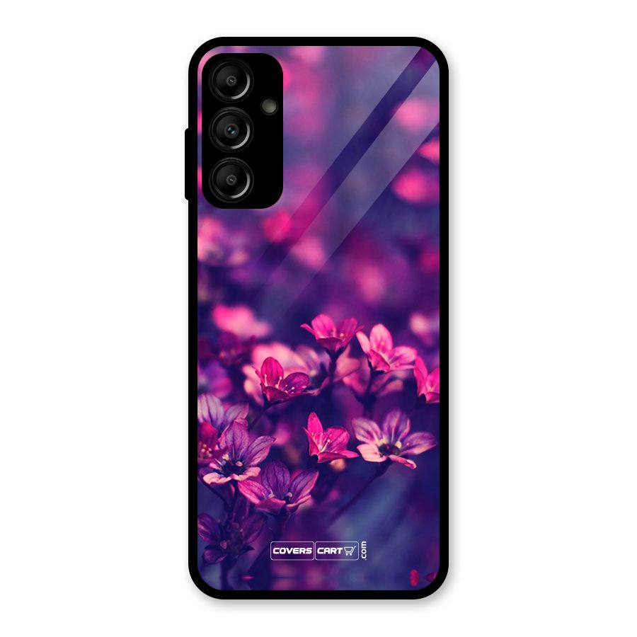 Violet Floral Glass Back Case for Galaxy A14 5G