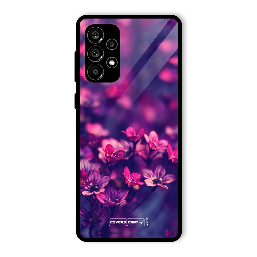 Violet Floral Glass Back Case for Galaxy A73 5G