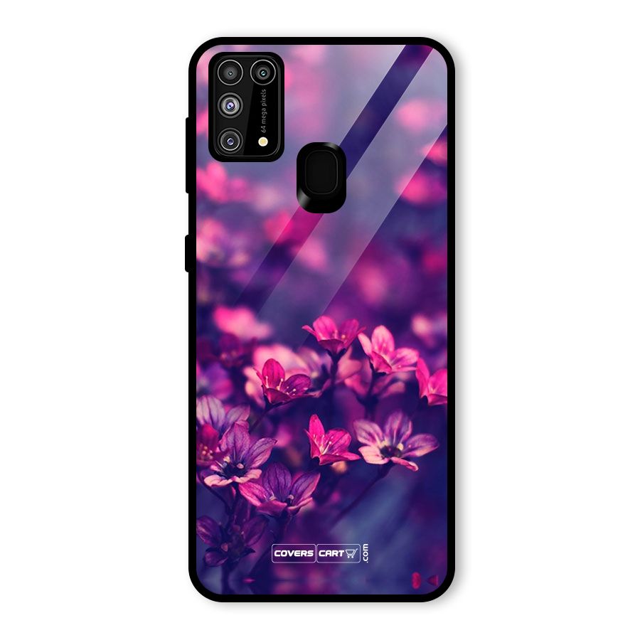 Violet Floral Glass Back Case for Galaxy F41