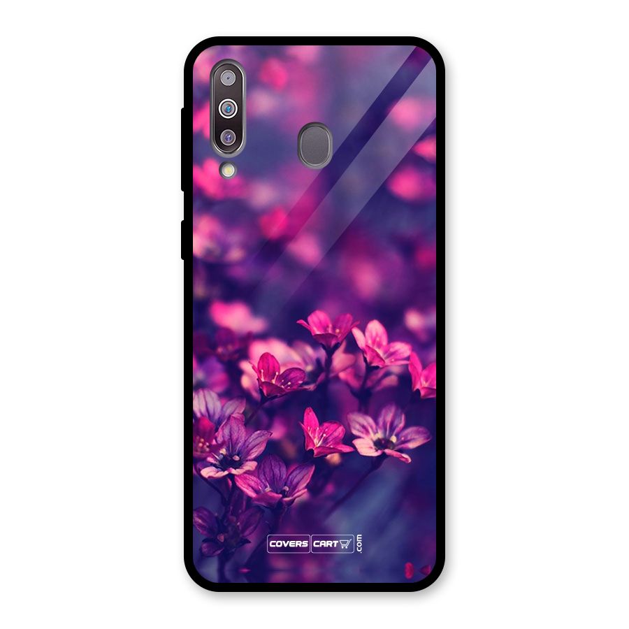Violet Floral Glass Back Case for Galaxy M30
