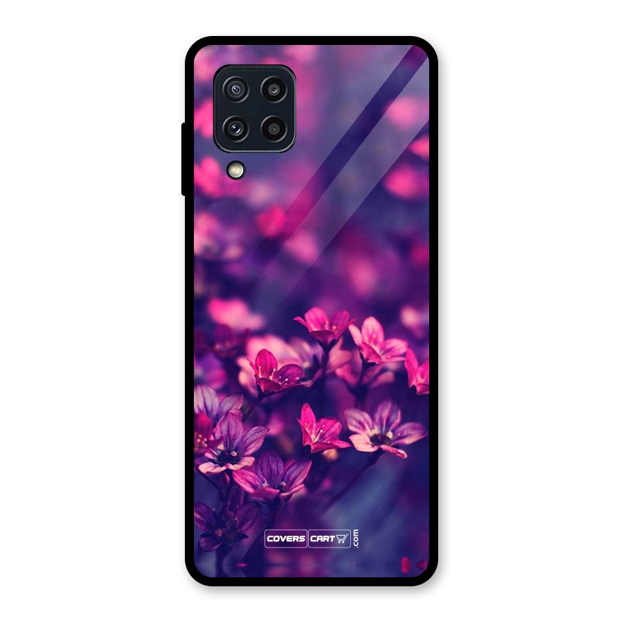 Violet Floral Glass Back Case for Galaxy M32
