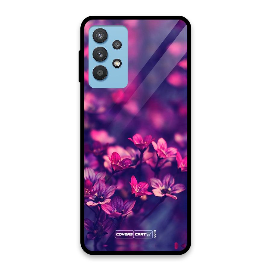 Violet Floral Glass Back Case for Galaxy M32 5G