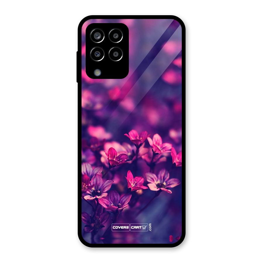Violet Floral Glass Back Case for Galaxy M33