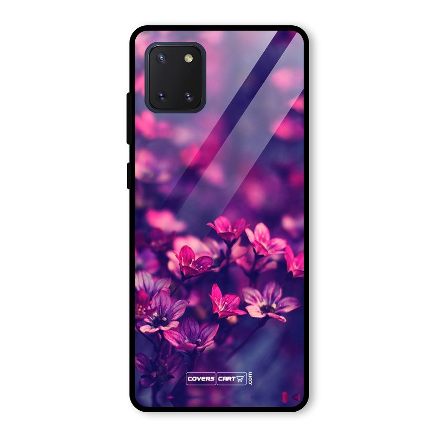 Violet Floral Glass Back Case for Galaxy Note 10 Lite