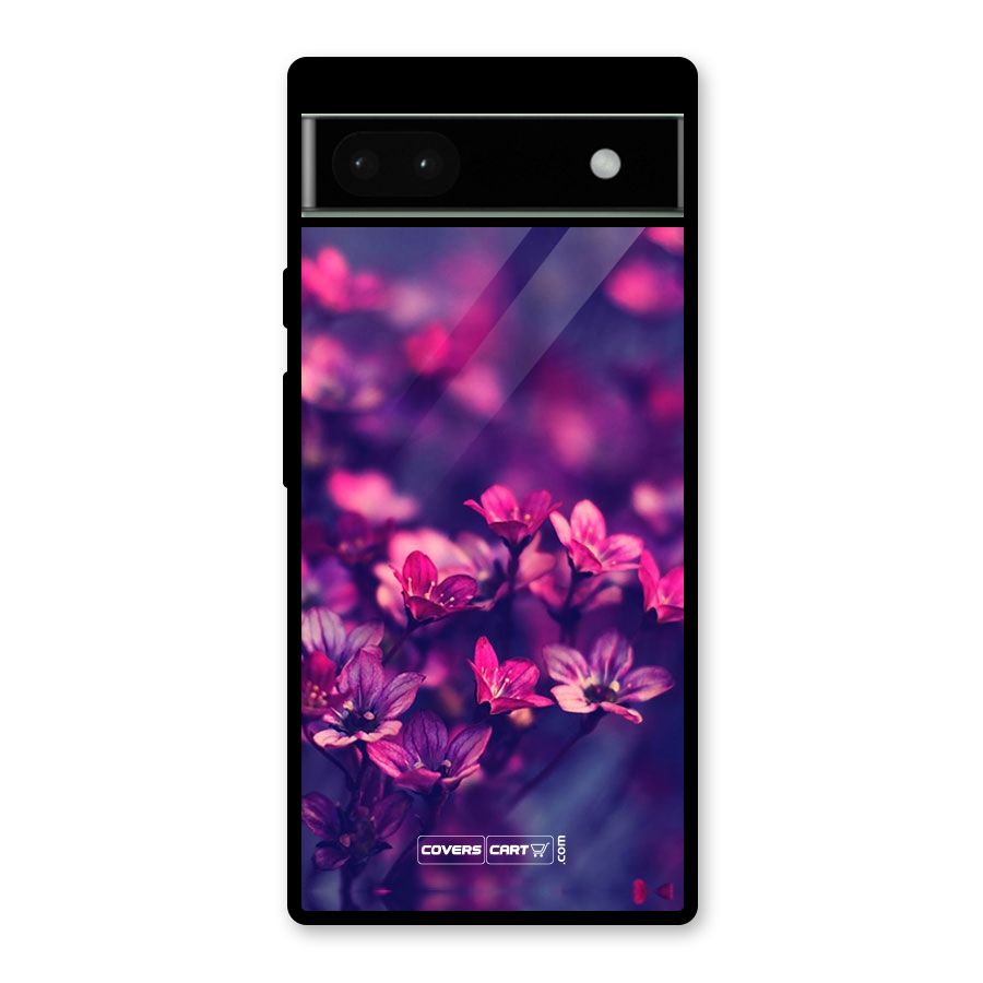 Violet Floral Glass Back Case for Google Pixel 6a