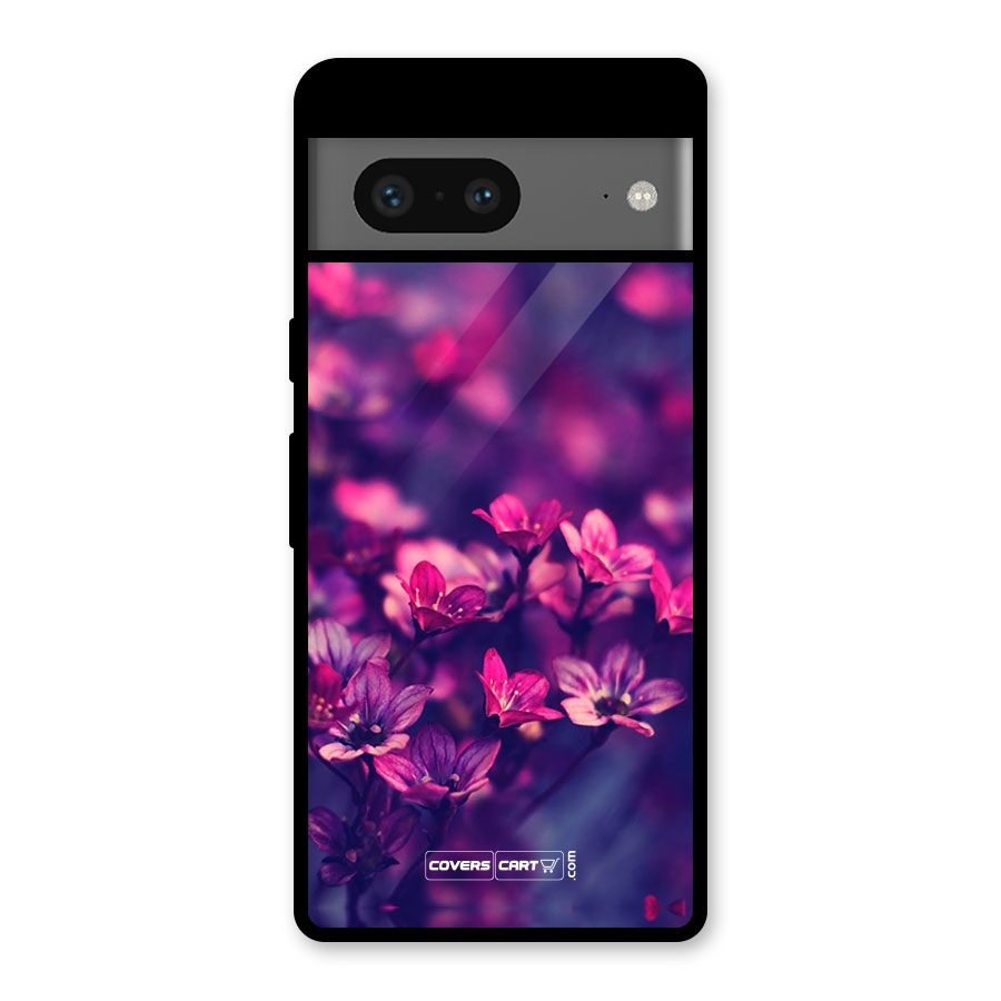 Violet Floral Glass Back Case for Google Pixel 7