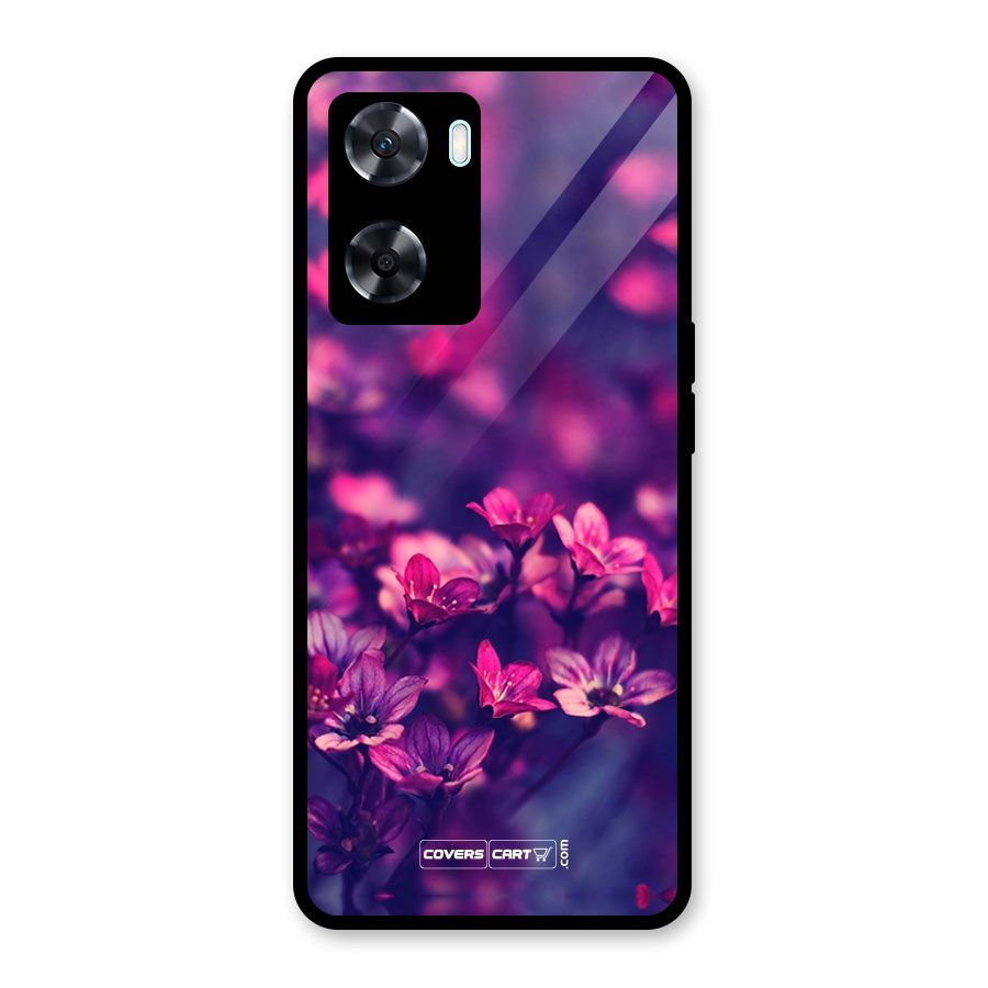 Violet Floral Glass Back Case for Oppo A77