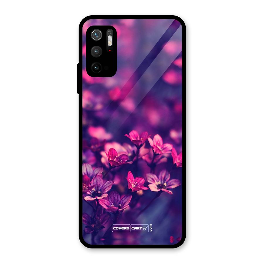 Violet Floral Glass Back Case for Poco M3 Pro 5G