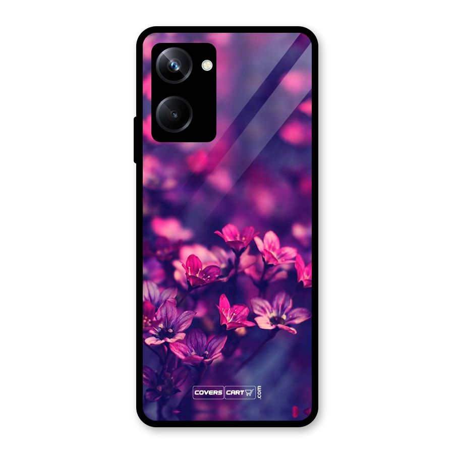 Violet Floral Glass Back Case for Realme 10 Pro