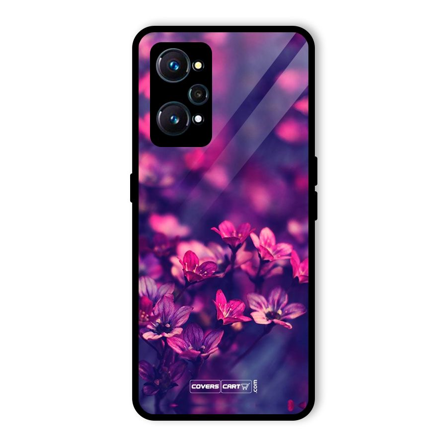 Violet Floral Glass Back Case for Realme GT 2