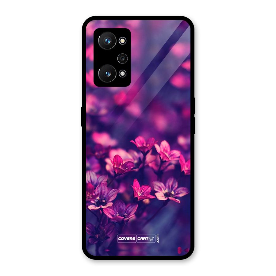 Violet Floral Glass Back Case for Realme GT Neo 3T