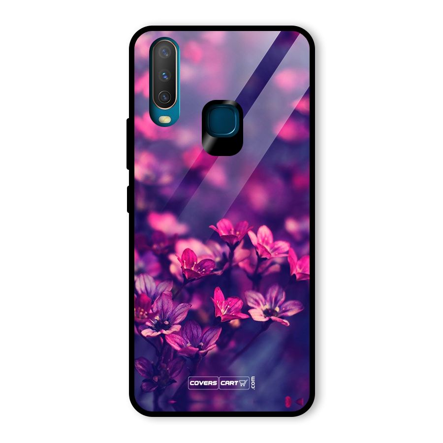 Violet Floral Glass Back Case for Vivo U10