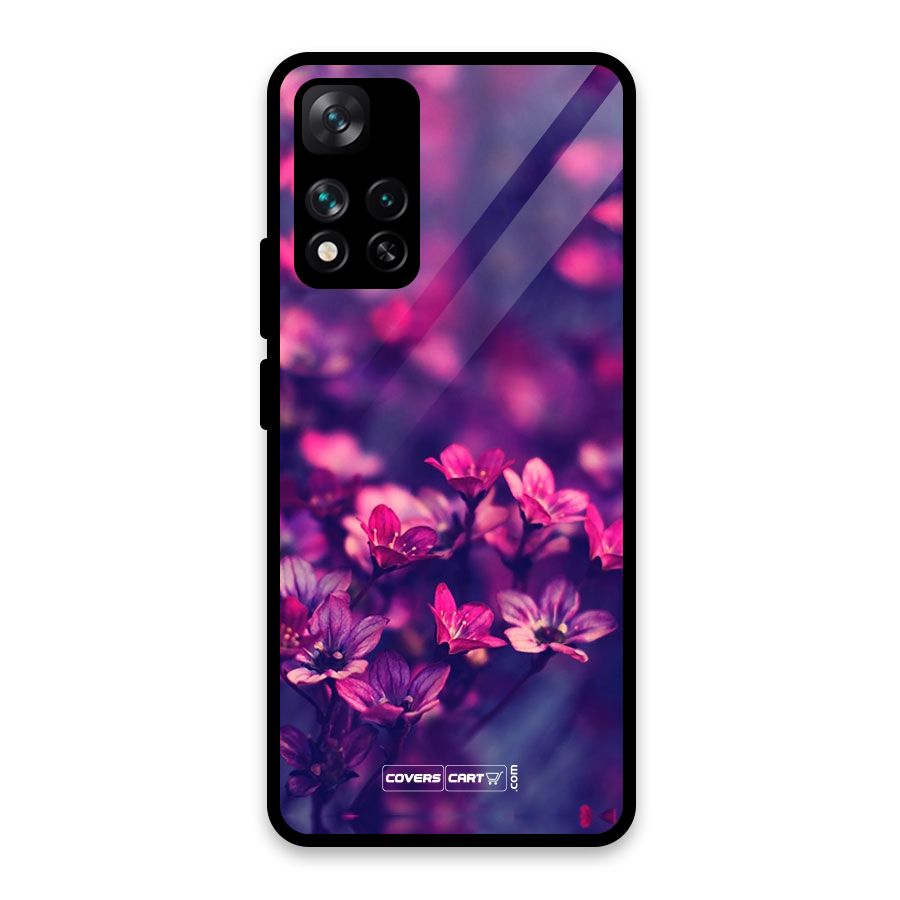 Violet Floral Glass Back Case for Xiaomi 11i HyperCharge 5G