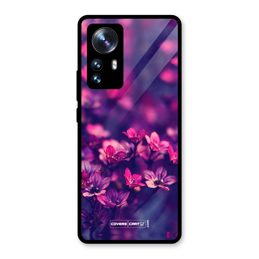 Violet Floral Glass Back Case for Xiaomi 12 Pro