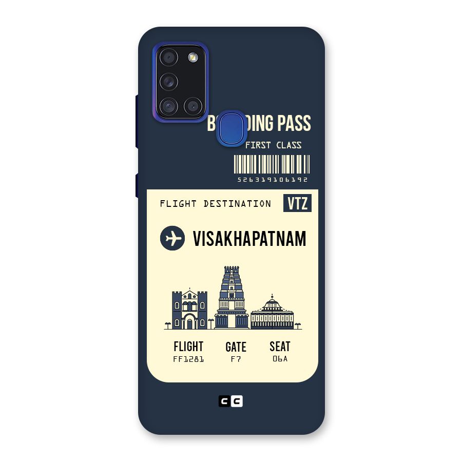 Vishakapatnam Boarding Pass Back Case for Galaxy A21s