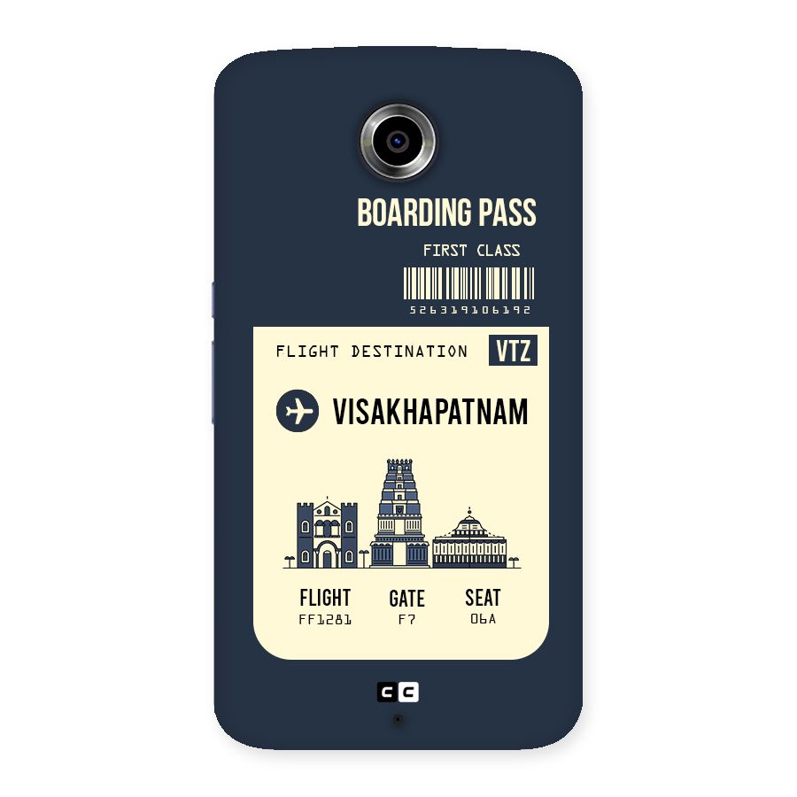 Vishakapatnam Boarding Pass Back Case for Nexsus 6
