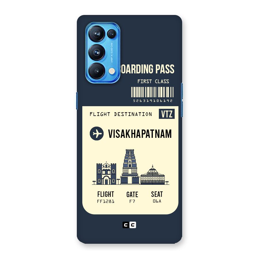 Vishakapatnam Boarding Pass Back Case for Oppo Reno5 Pro 5G