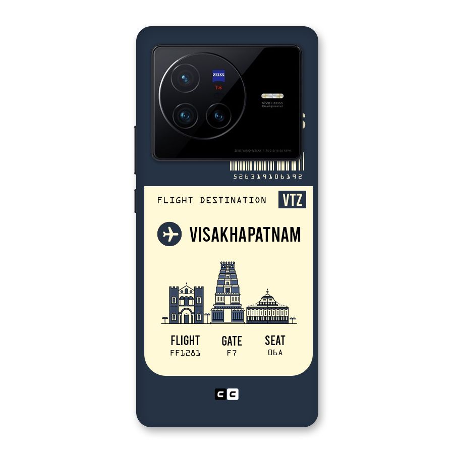 Vishakapatnam Boarding Pass Back Case for Vivo X80