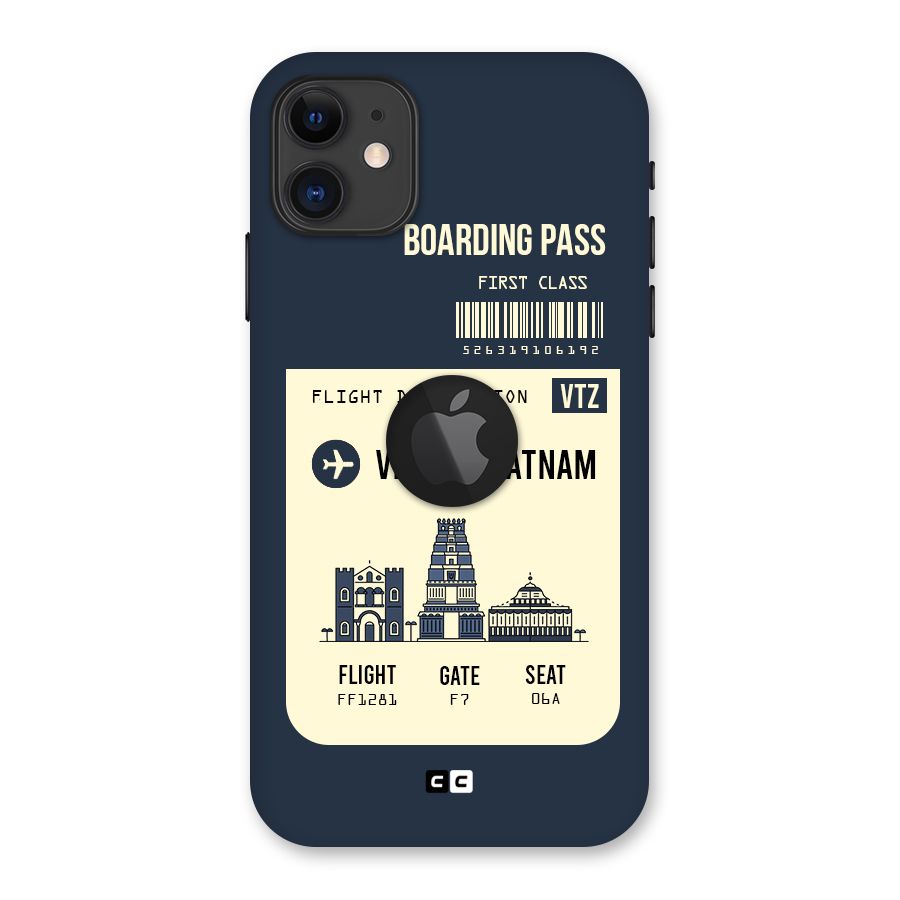 Vishakapatnam Boarding Pass Back Case for iPhone 11 Logo Cut