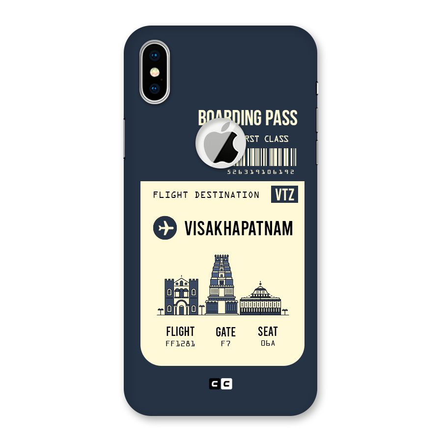 Vishakapatnam Boarding Pass Back Case for iPhone XS Logo Cut