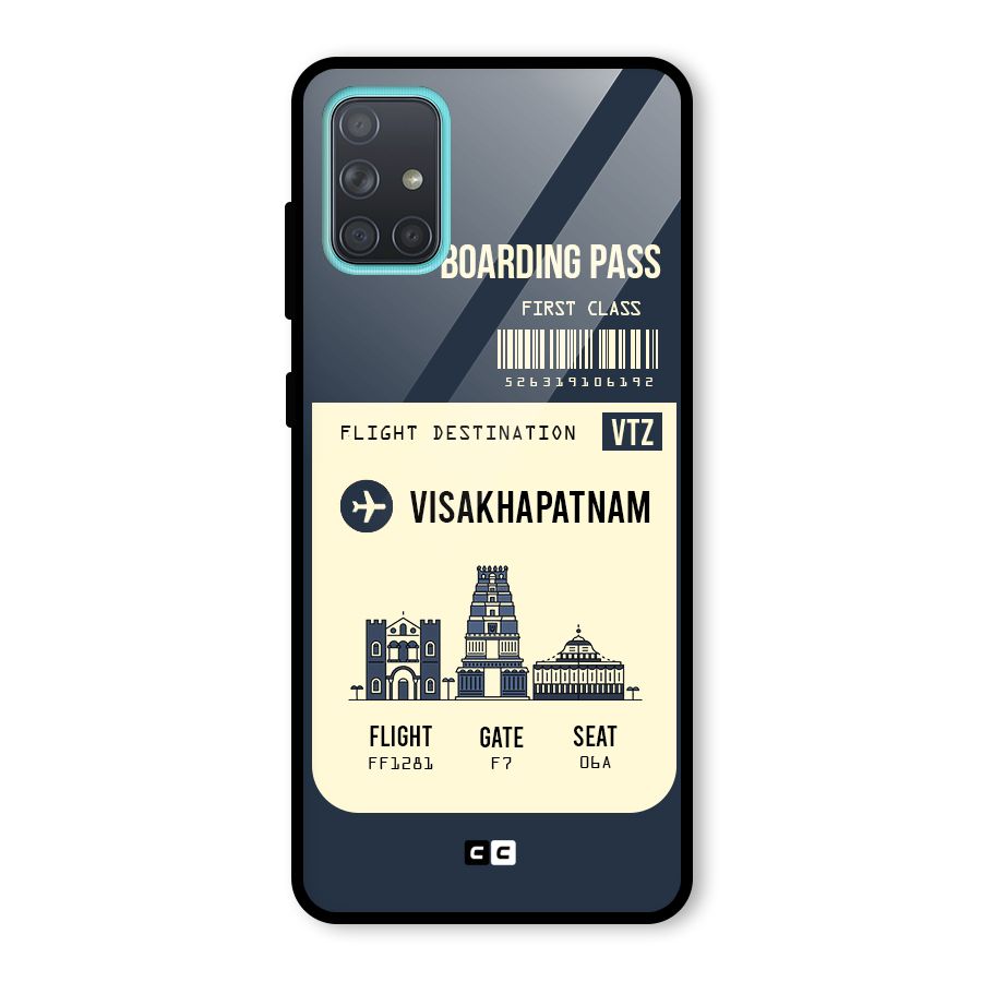 Vishakapatnam Boarding Pass Glass Back Case for Galaxy A71